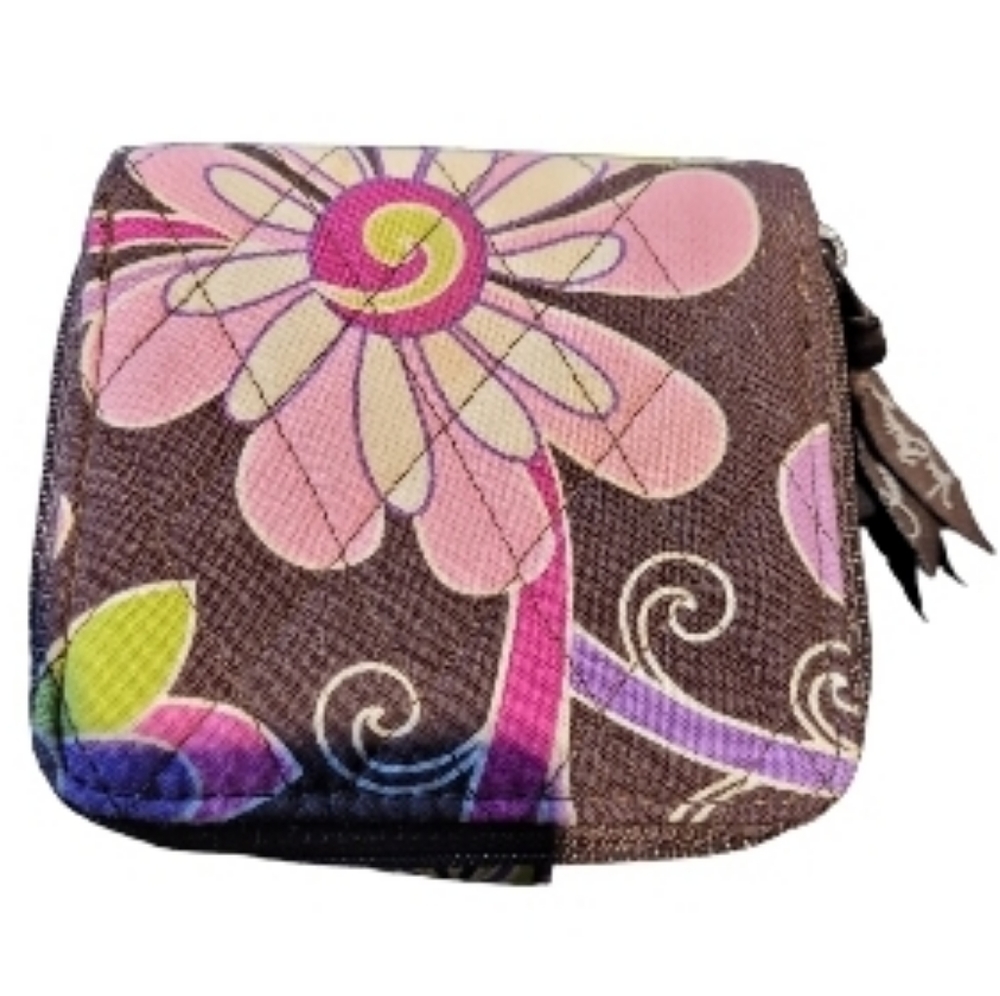 Vera Bradley Trifold Wallet Case~Retired Purple Punch~🎁🎄Christmas Present🎄🎁 - Picture 4 of 6
